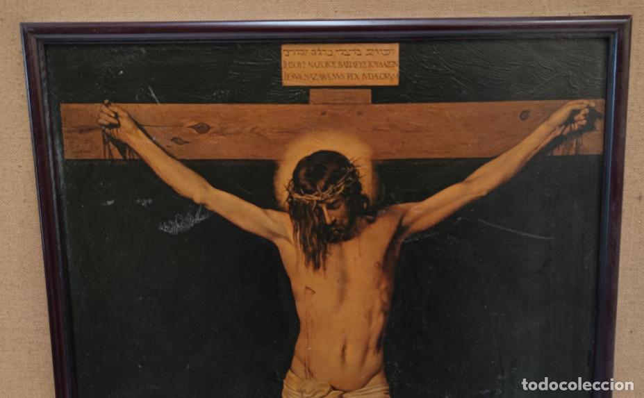 Otros objetos de arte: CUADRO TIPO CRAQUELADO, CRISTO CRUCIFICADO DE VELAZQUEZ - Foto 4