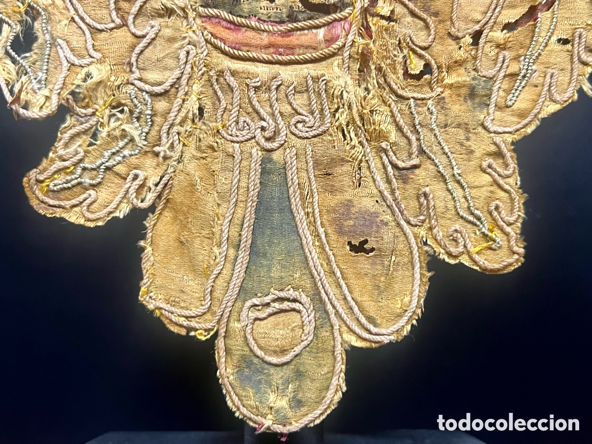 Otros objetos de arte: Bordado de rostro grotesco. Alta &eacute;poca. - Foto 5