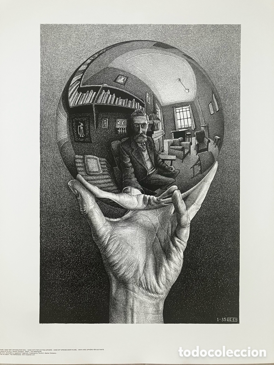 Otros objetos de arte: L&aacute;mina Escher bola esfera - Foto 2