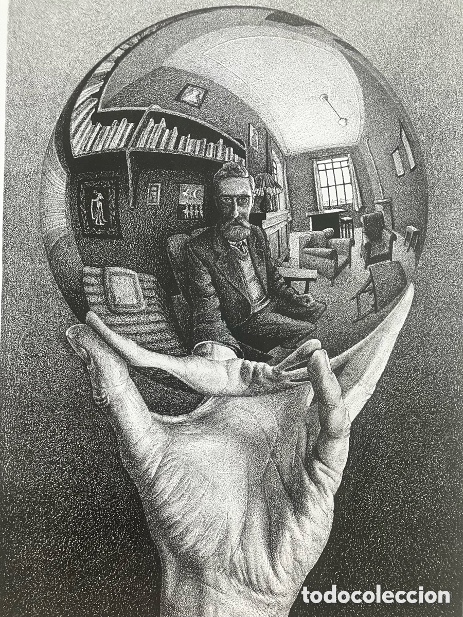 Otros objetos de arte: L&aacute;mina Escher bola esfera - Foto 3