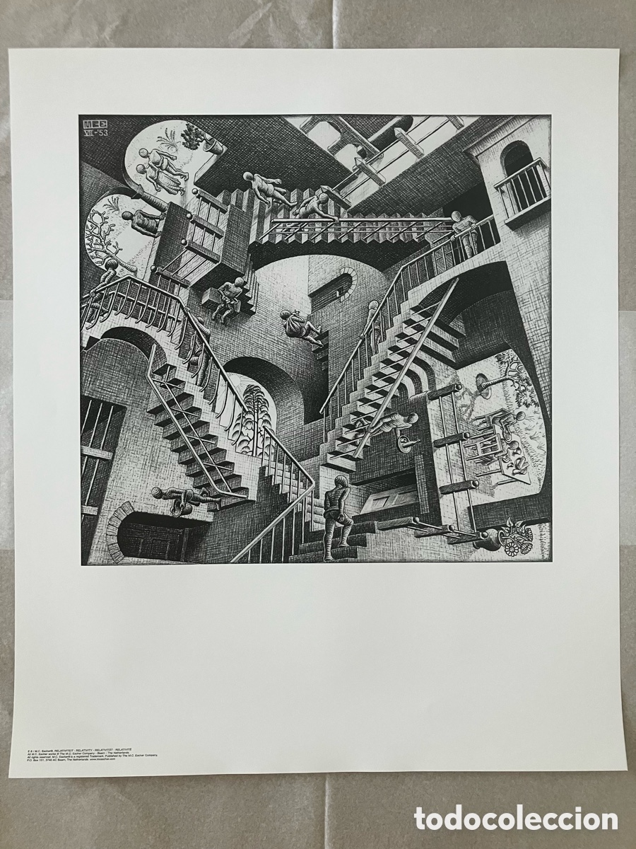 Otros objetos de arte: L&aacute;mina relativity Escher - Foto 2