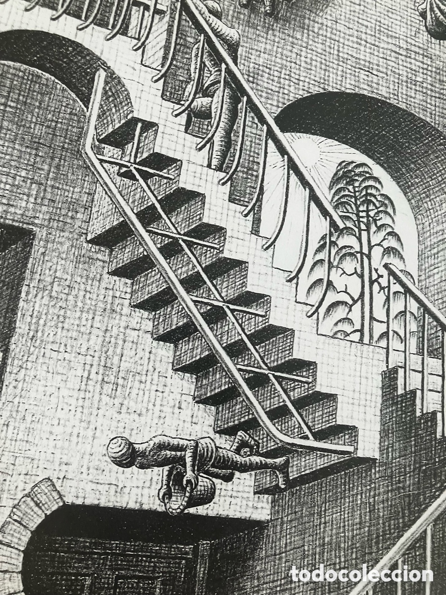 Otros objetos de arte: L&aacute;mina relativity Escher - Foto 4