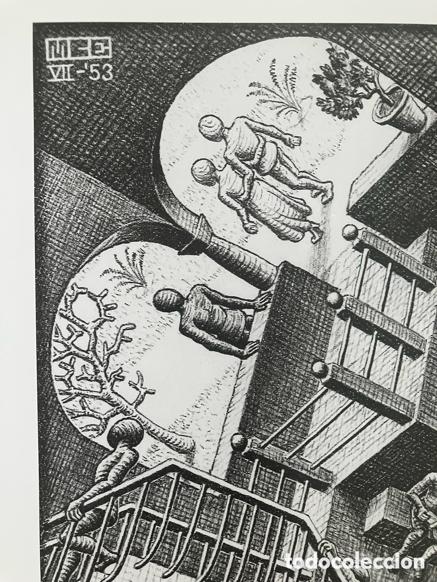 Otros objetos de arte: L&aacute;mina relativity Escher - Foto 5