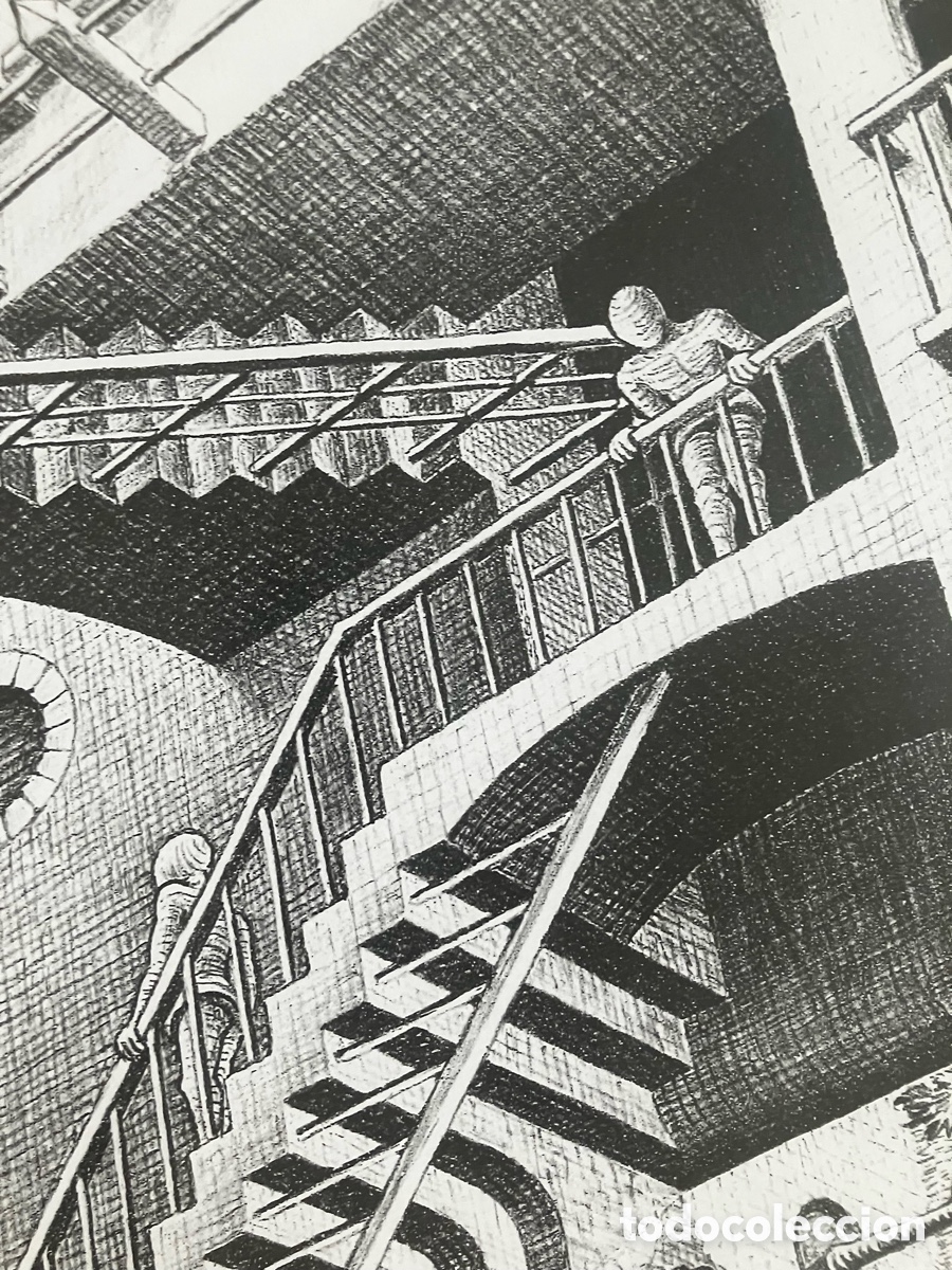 Otros objetos de arte: L&aacute;mina relativity Escher - Foto 6