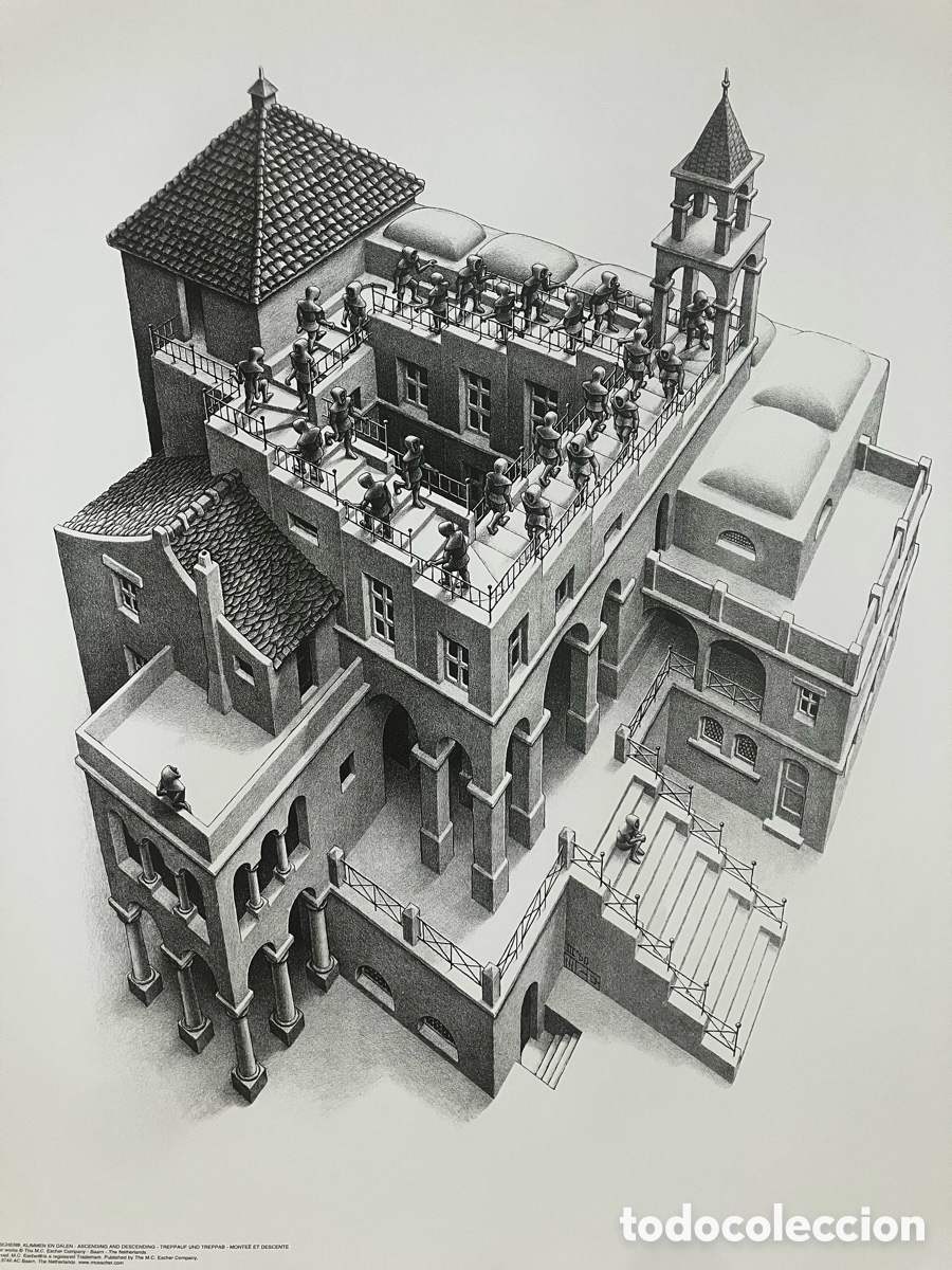 Otros objetos de arte: L&aacute;mina casa de Escher - Foto 2