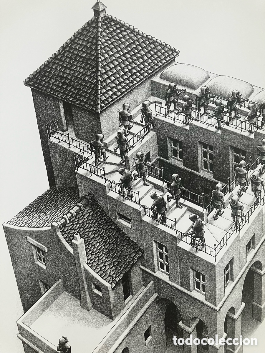 Otros objetos de arte: L&aacute;mina casa de Escher - Foto 3