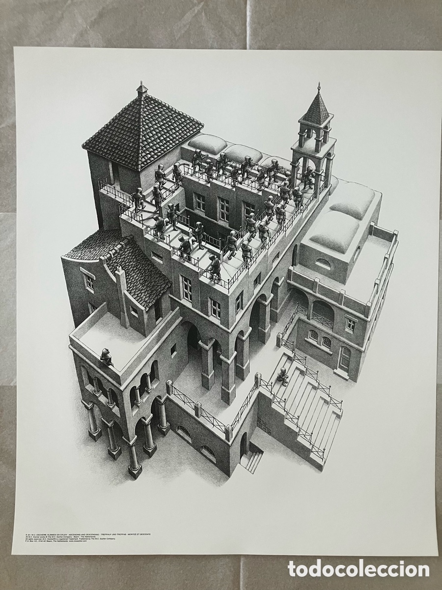 Otros objetos de arte: L&aacute;mina casa de Escher