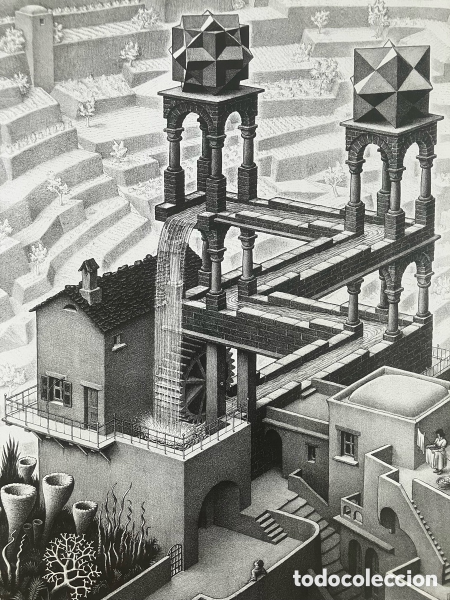 Otros objetos de arte: L&aacute;mina Escher escaleras torres - Foto 3