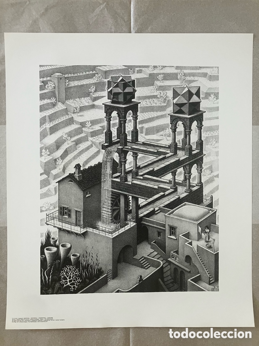 Otros objetos de arte: L&aacute;mina Escher escaleras torres