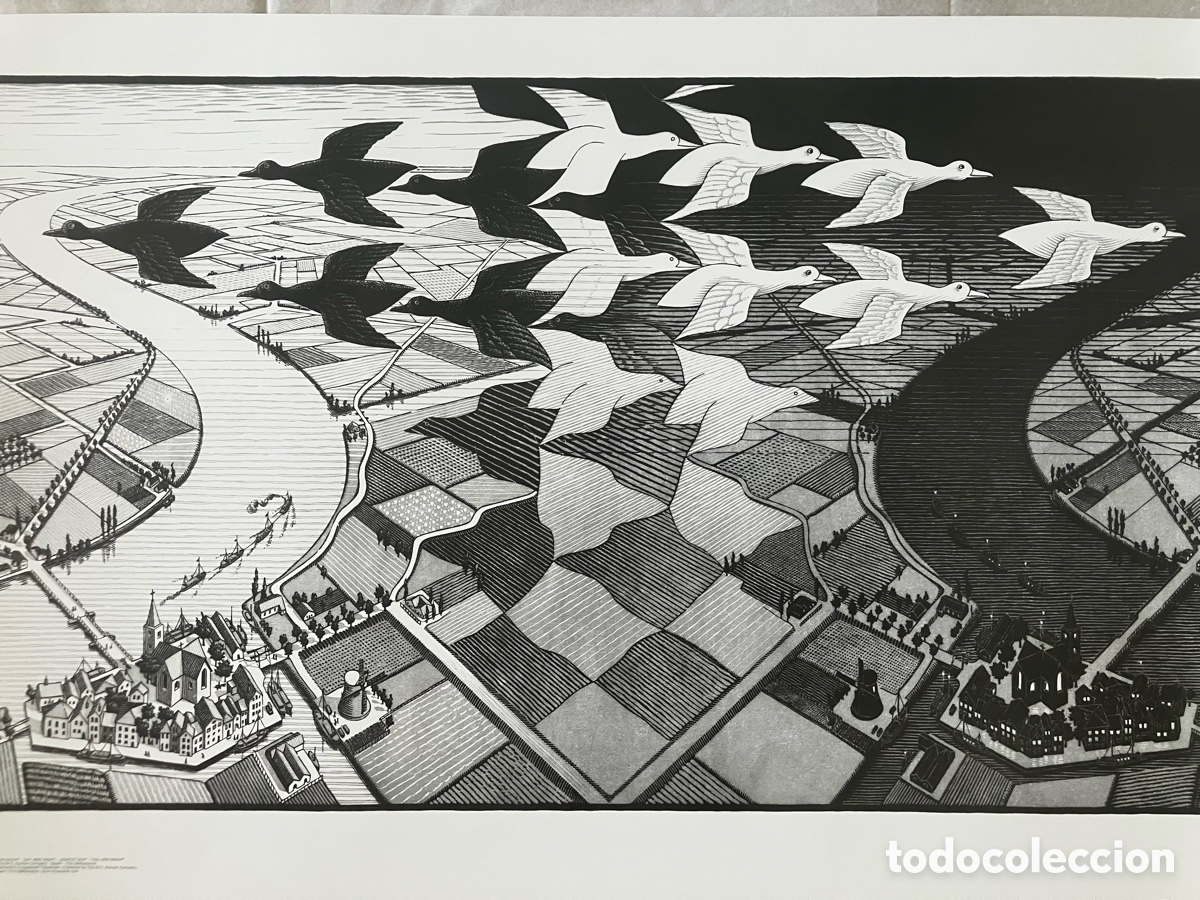 Otros objetos de arte: L&aacute;mina Escher efecto &oacute;ptico - Foto 2