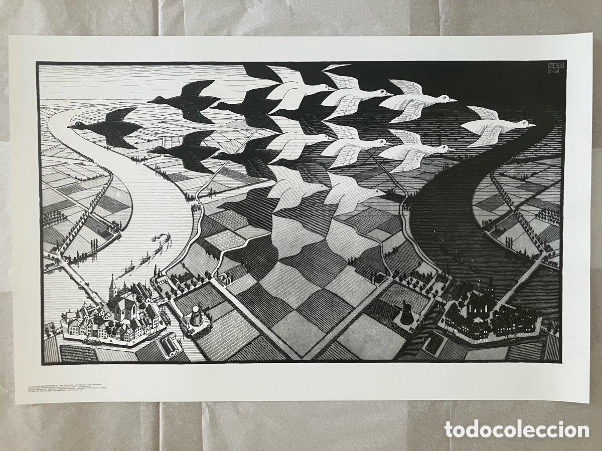 Otros objetos de arte: L&aacute;mina Escher efecto &oacute;ptico