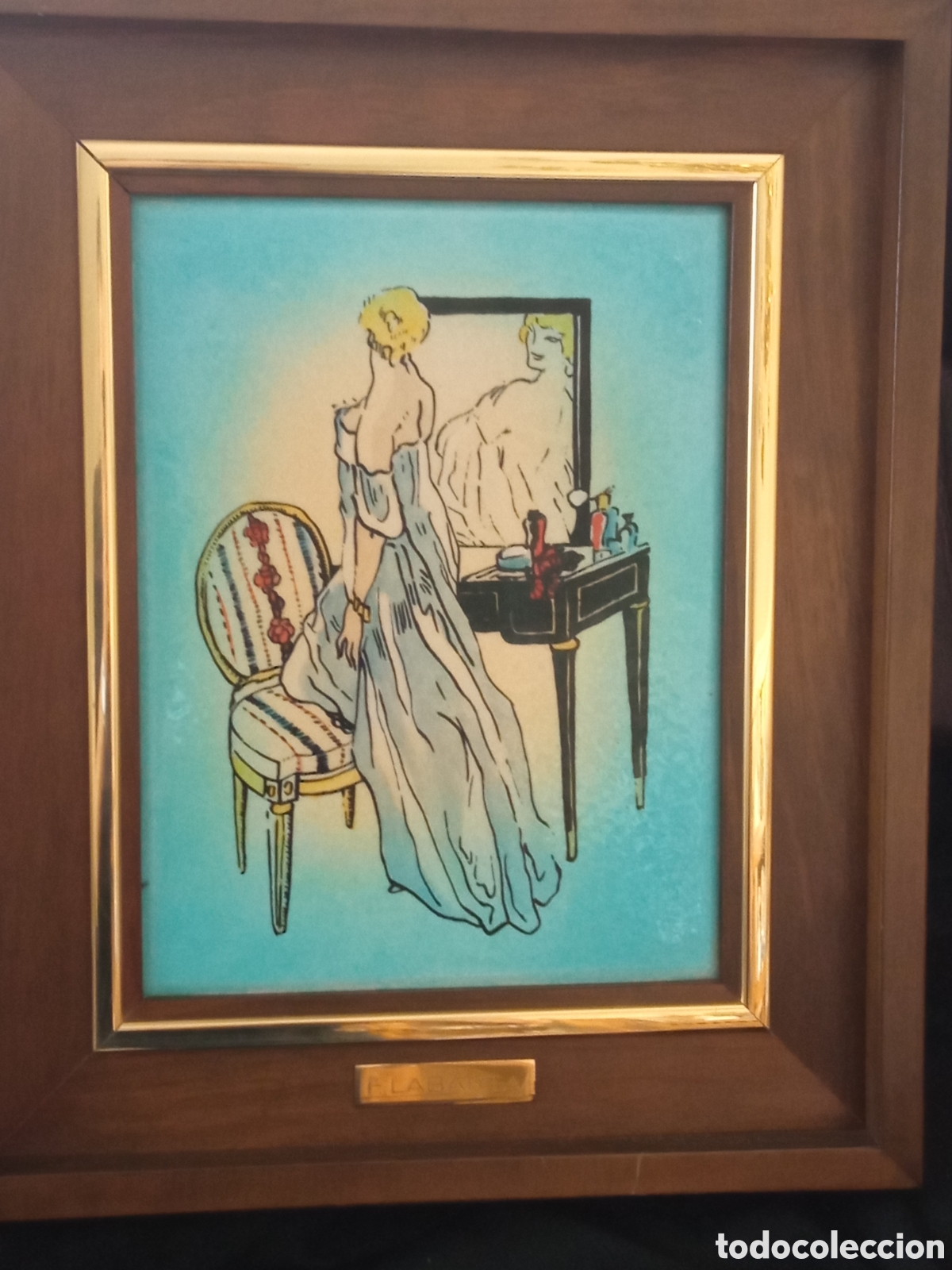 Otros objetos de arte: Bonito esmalte, de una obra de Francesc Labarta, mide 35,5x29,5 cm y el esmalte 24x18 cm