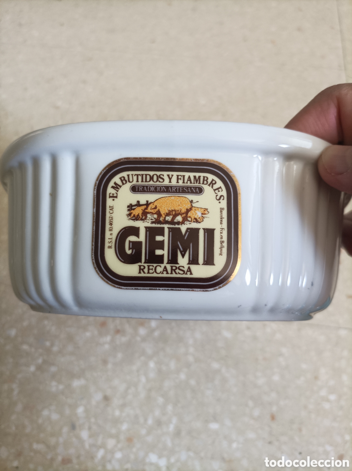 Otros objetos de arte: Fuente de cer&aacute;mica Gem&iacute; Recarsa Embutidos y Fiambres 70,s 80,s