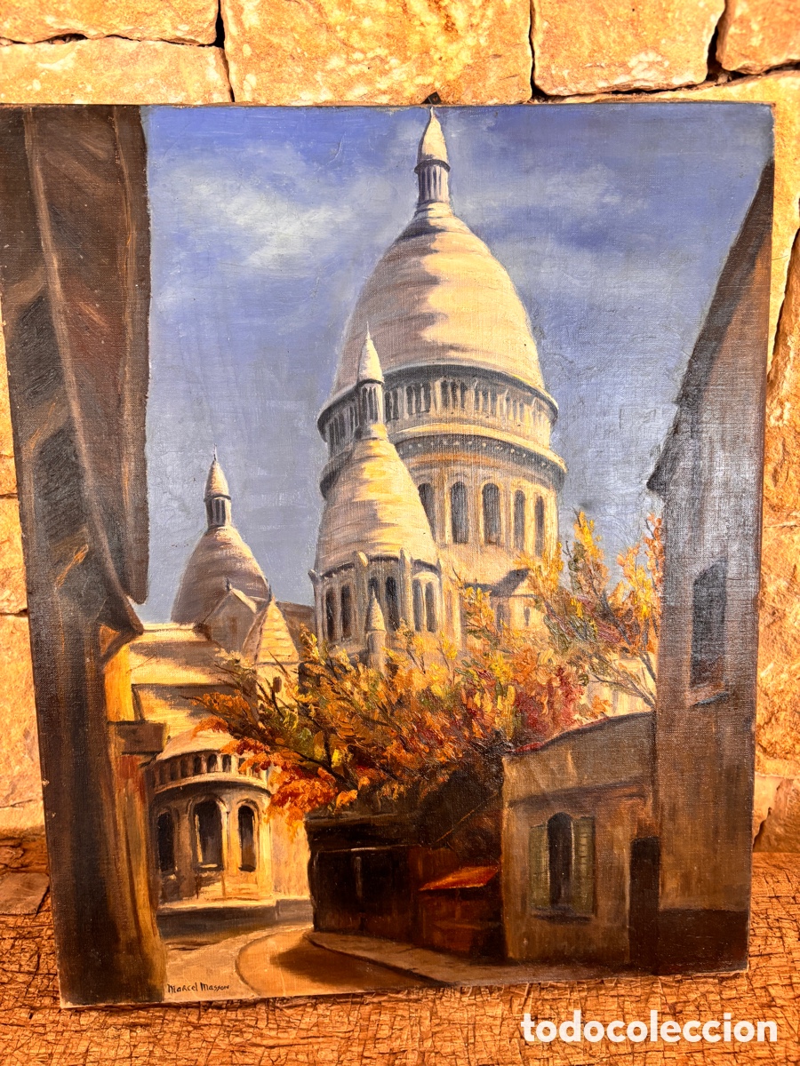 Otros objetos de arte: &Oacute;LEO SOBRE LIENZO VINTAGE - VISTA DE PAR&Iacute;S Y EL SACR&Eacute;-C&OElig;UR - MITAD S. XX - ESTILO IMPRESIONISTA