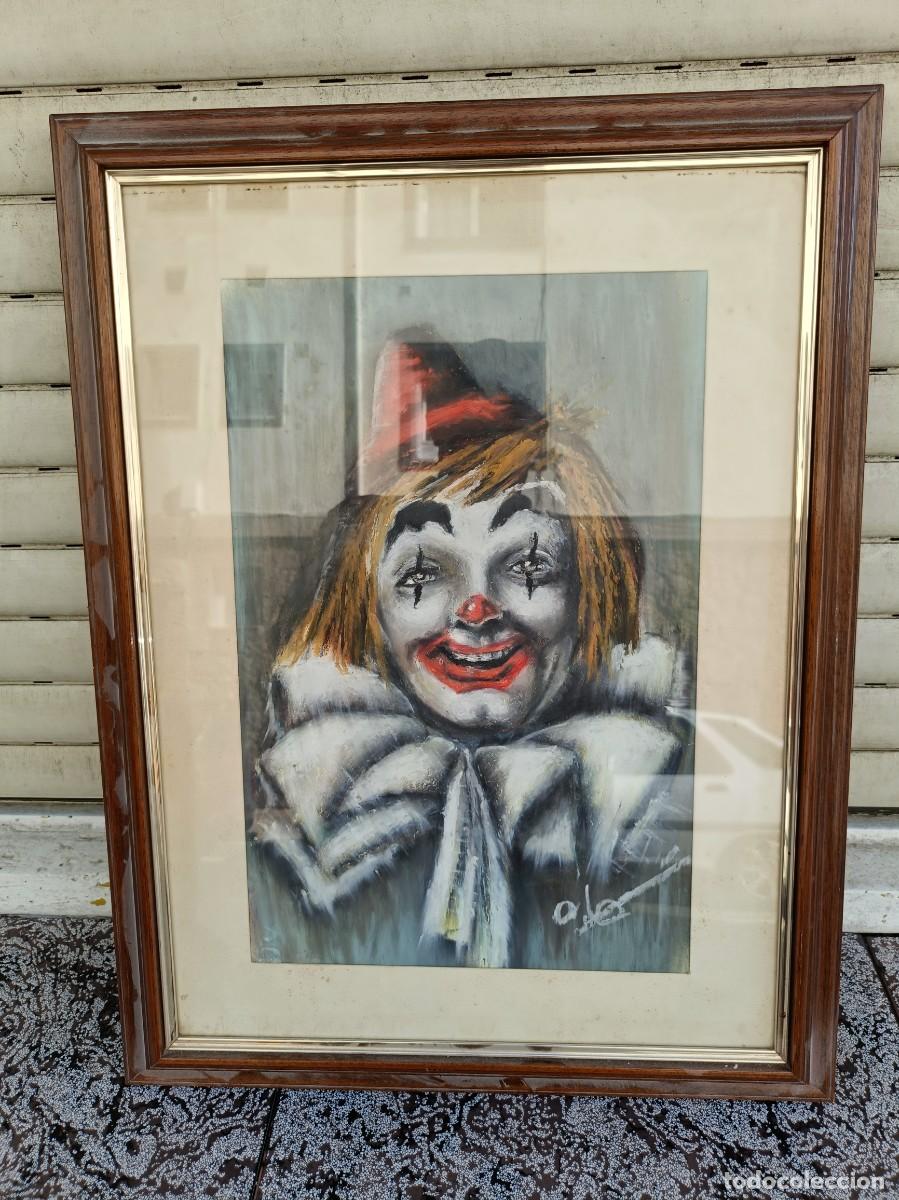 Otros objetos de arte: CUADRO PAYASO PINTURA ALFREDO MENENDEZ CANDAS ASTURIAS