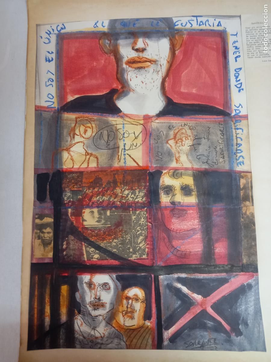 Otros objetos de arte: T&eacute;cnica mixta sobre papel / Jorge Sarraute 1972 sobre poema de Luis Luchi.
