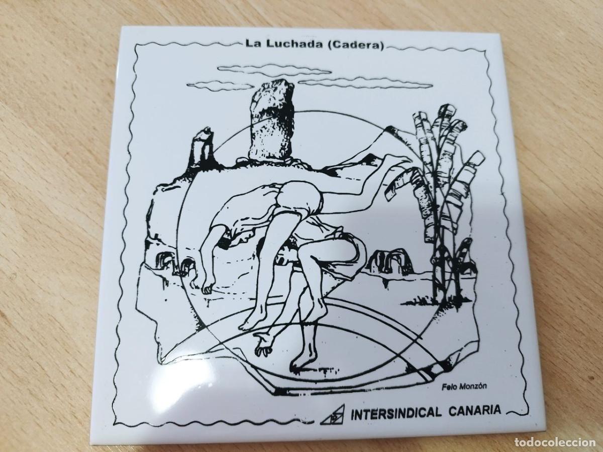 Otros objetos de arte: Azulejo &oacute; Cer&aacute;mica La Luchada (Cadera) Felo Monz&oacute;n Canarias Realizada por Intersindical Canaria Ta