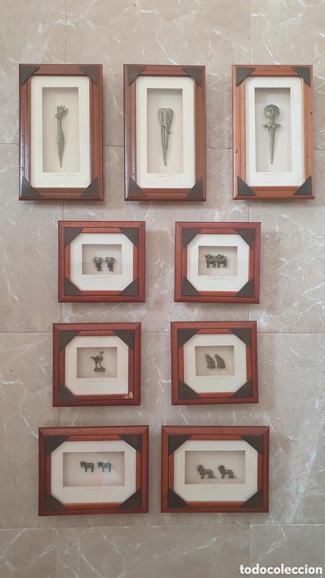 Otros objetos de arte: Colecci&oacute;n 9 Cuadros &Aacute;frica Vintage El Corte Ingl&eacute;s