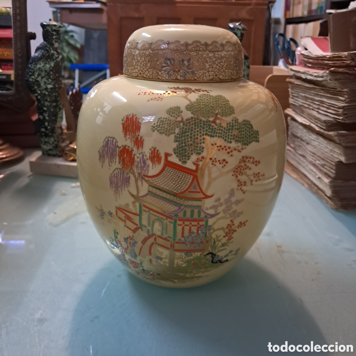 Otros objetos de arte: Jarr&oacute;n japon&eacute;s de gengibre Satsume esmaltado, Carlton Trade, made England
