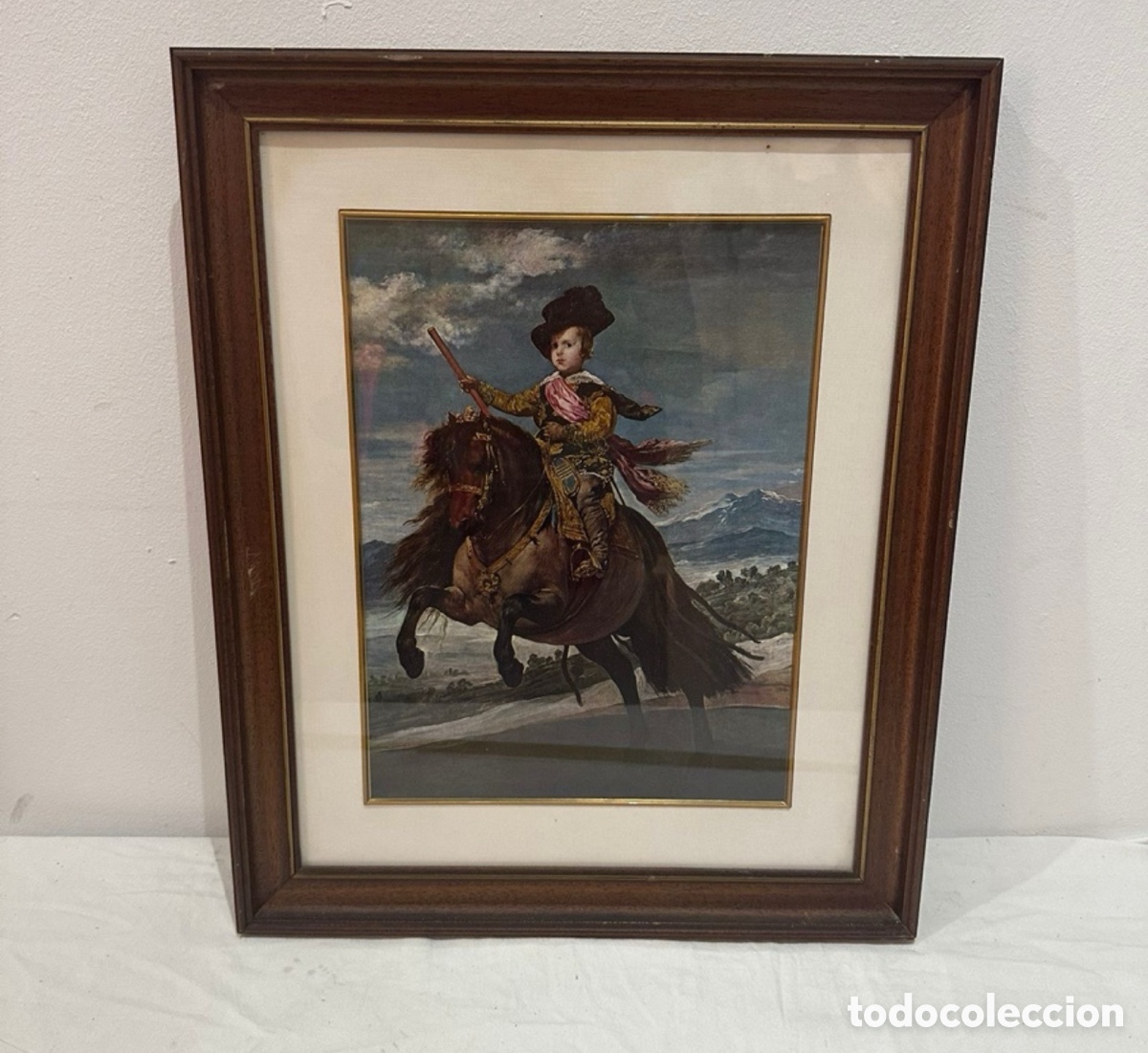 Otros objetos de arte: Reproducci&oacute;n Diego Vel&aacute;zquez &ndash; El pr&iacute;ncipe Baltasar Carlos a caballo &ndash; 46 x 58 cm
