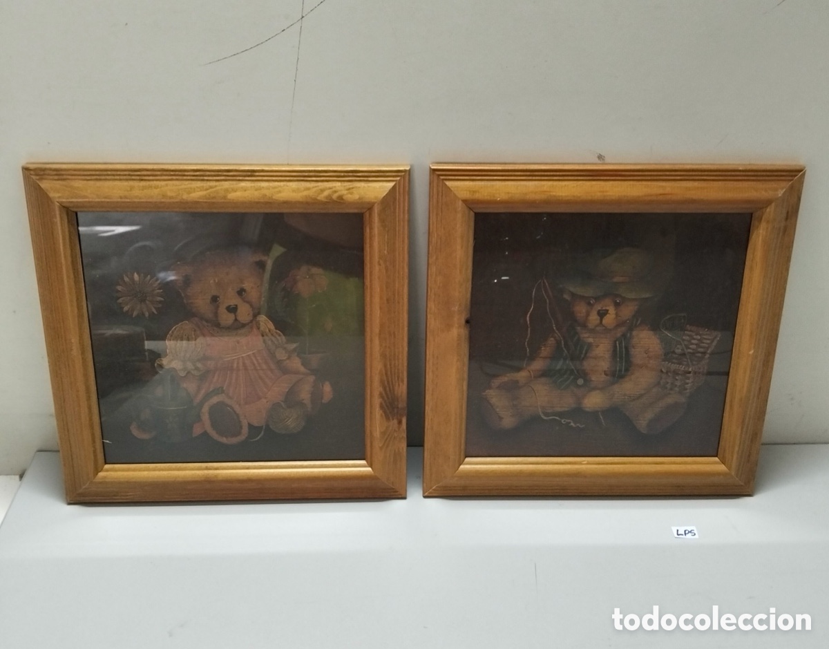 Otros objetos de arte: Dos cuadros osos de peluche