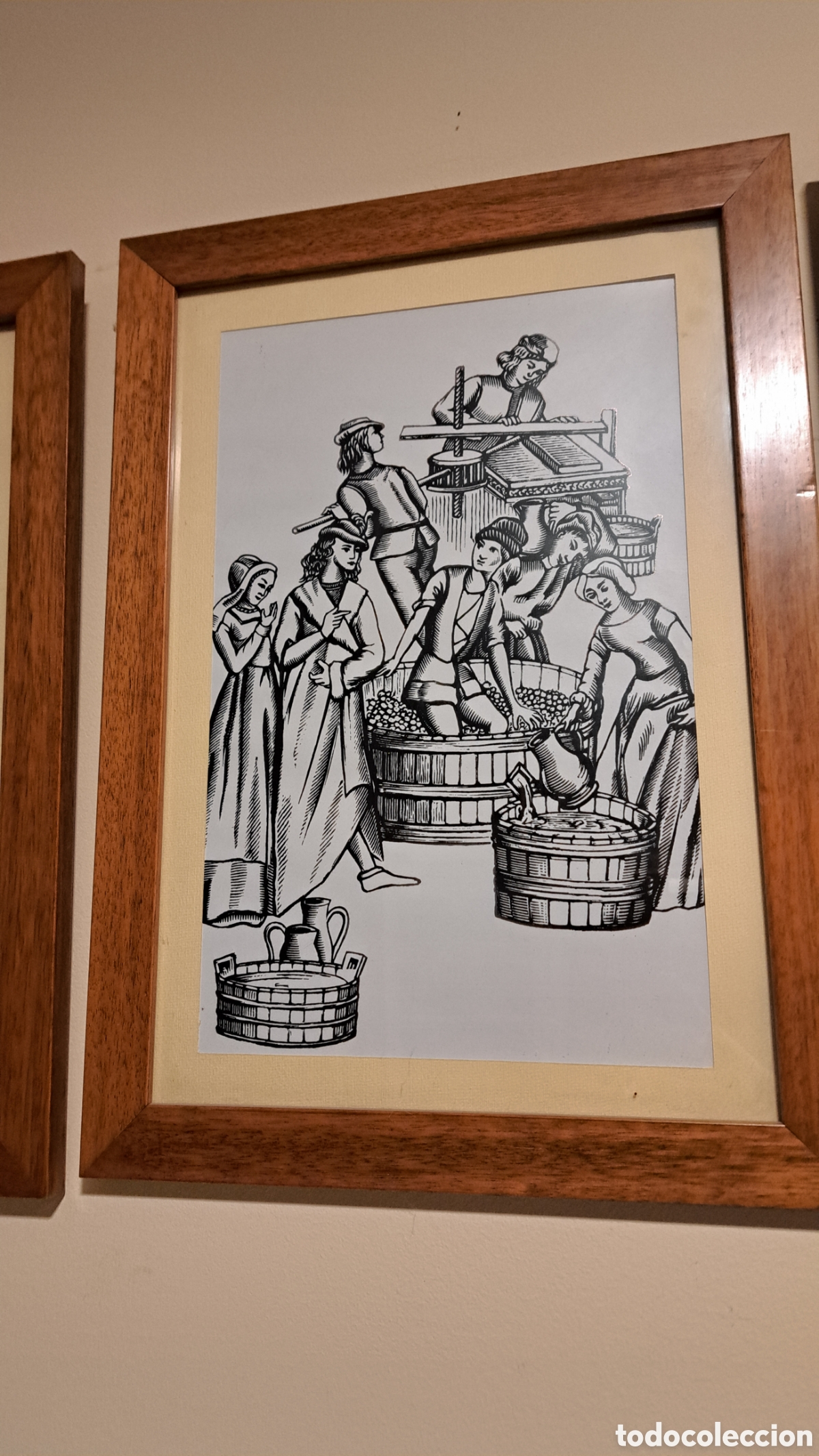 Otros objetos de arte: Lote 4 l&aacute;minas con labores del vino - Foto 3