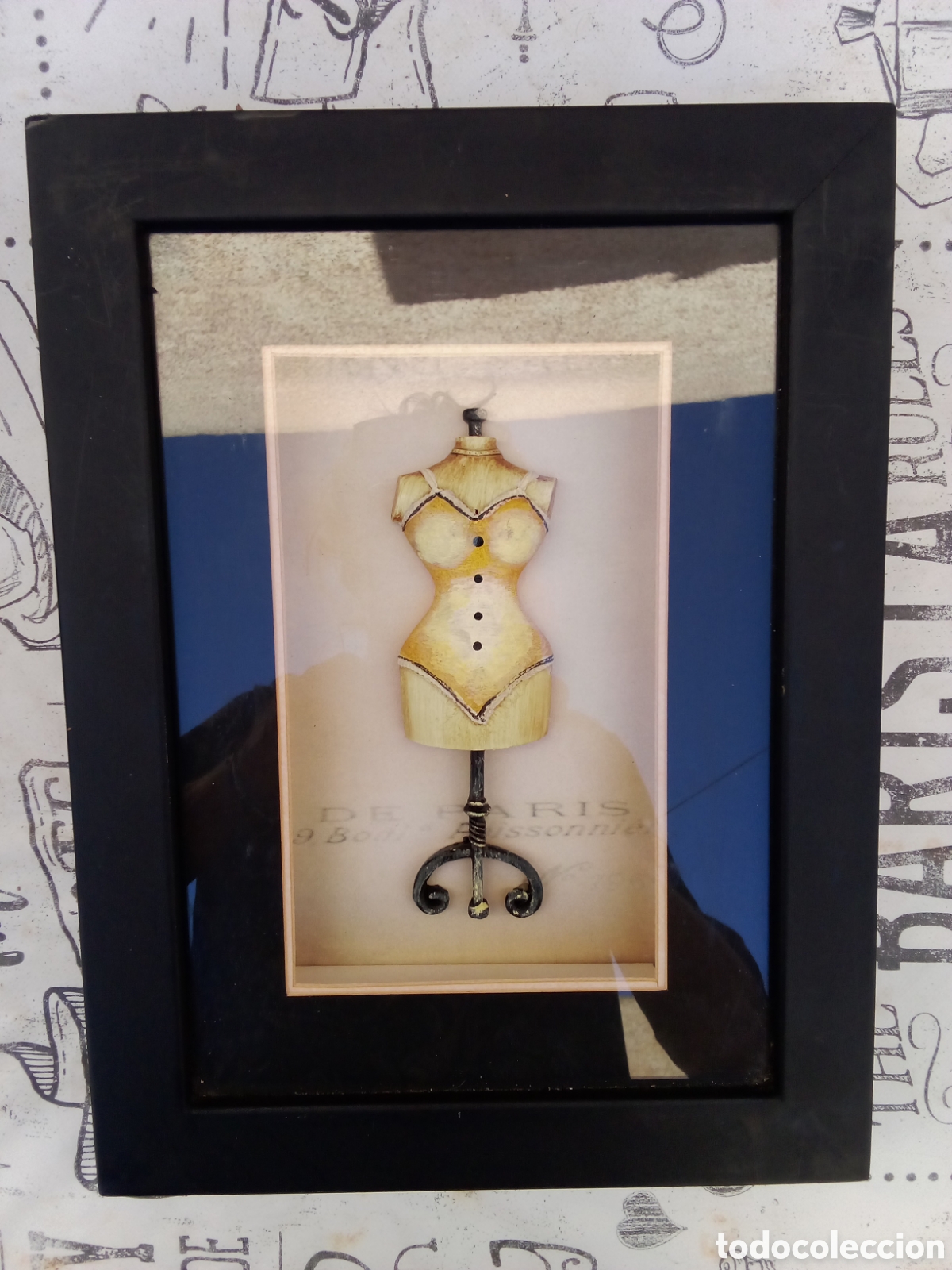Otros objetos de arte: Cuadro 3D Vintage &ndash; Maniqu&iacute; de Costura Par&iacute;s (Decoraci&oacute;n Elegante)