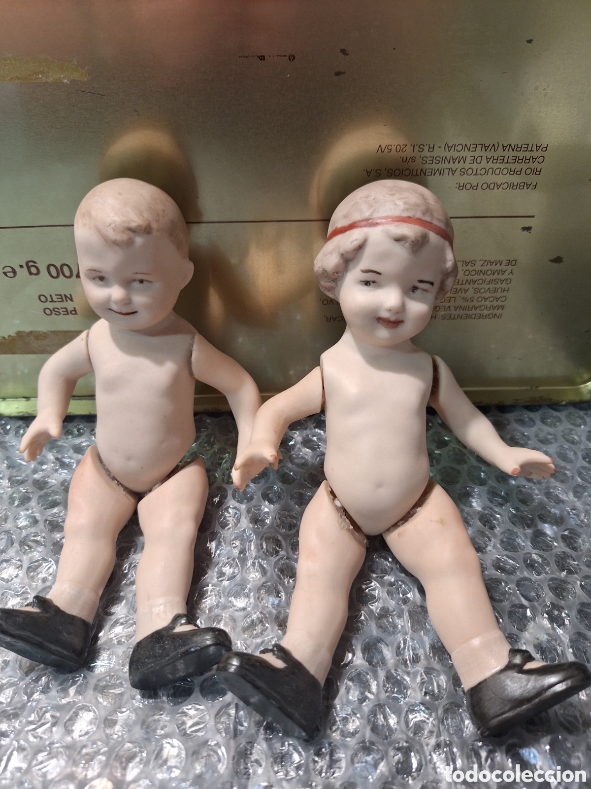 Otros objetos de arte: PAREJA ORIGINAL DE MU&Ntilde;ECOS ALEMANES DE BISCUIT A&Ntilde;OS 20.