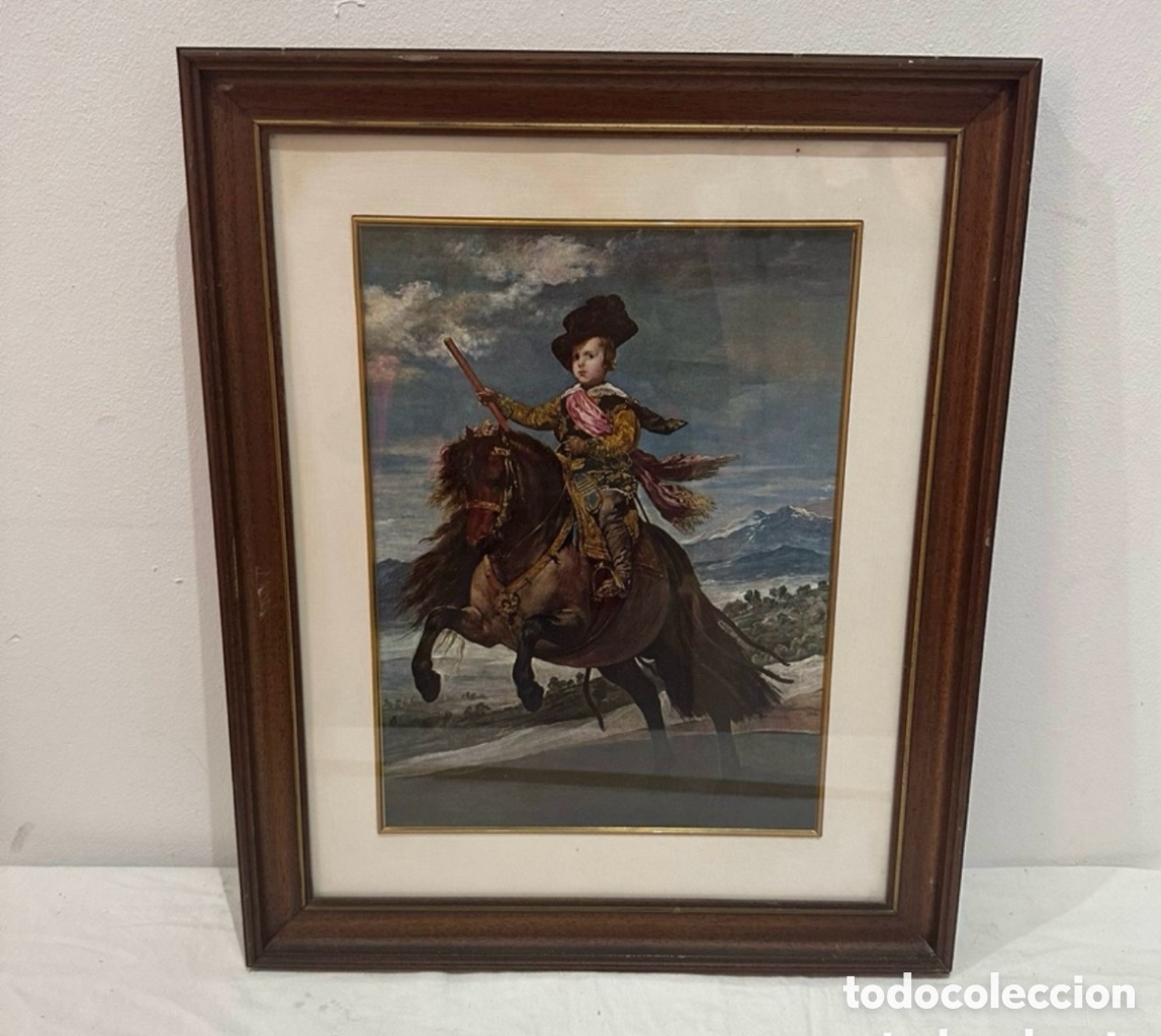 Otros objetos de arte: Reproducci&oacute;n Diego Vel&aacute;zquez - El pr&iacute;ncipe Baltasar Carlos a caballo - 46 x 58 cm