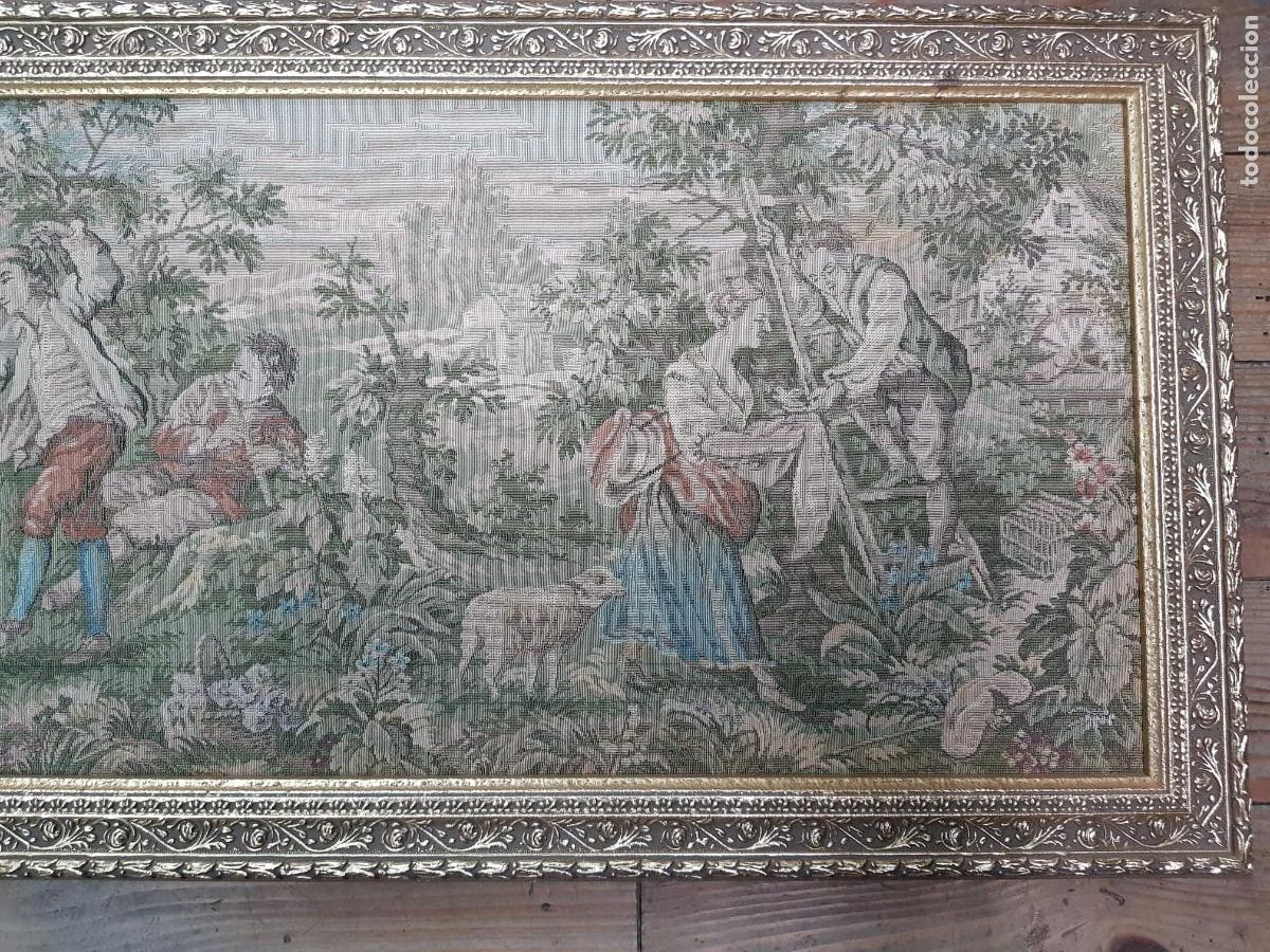 Otros objetos de arte: ANTIGUO CUADRO HECHO CON HILOS - Foto 3