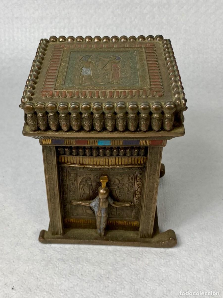 Otros objetos de arte: Reproducci&oacute;n art&iacute;stica del Santuario del Fara&oacute;n Tutankam&oacute;n Antiguo Egipto 14,5x11,5cm