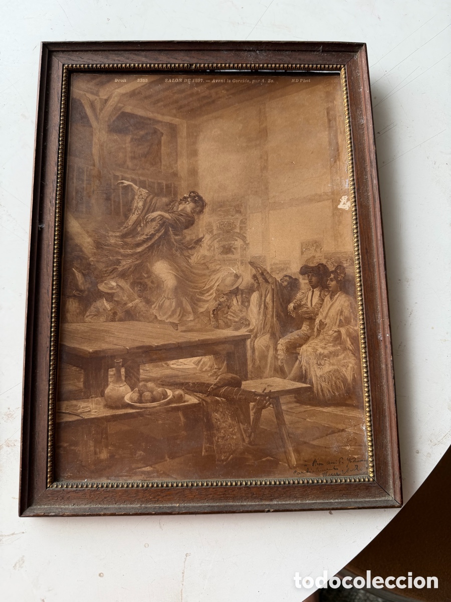 Otros objetos de arte: Henri Achille Zo (1873-1933) &ndash; &rdquo;Avant la Corrida&rdquo; &ndash; Fototipia Sal&oacute;n de Par&iacute;s 1897 dedicada y firmada