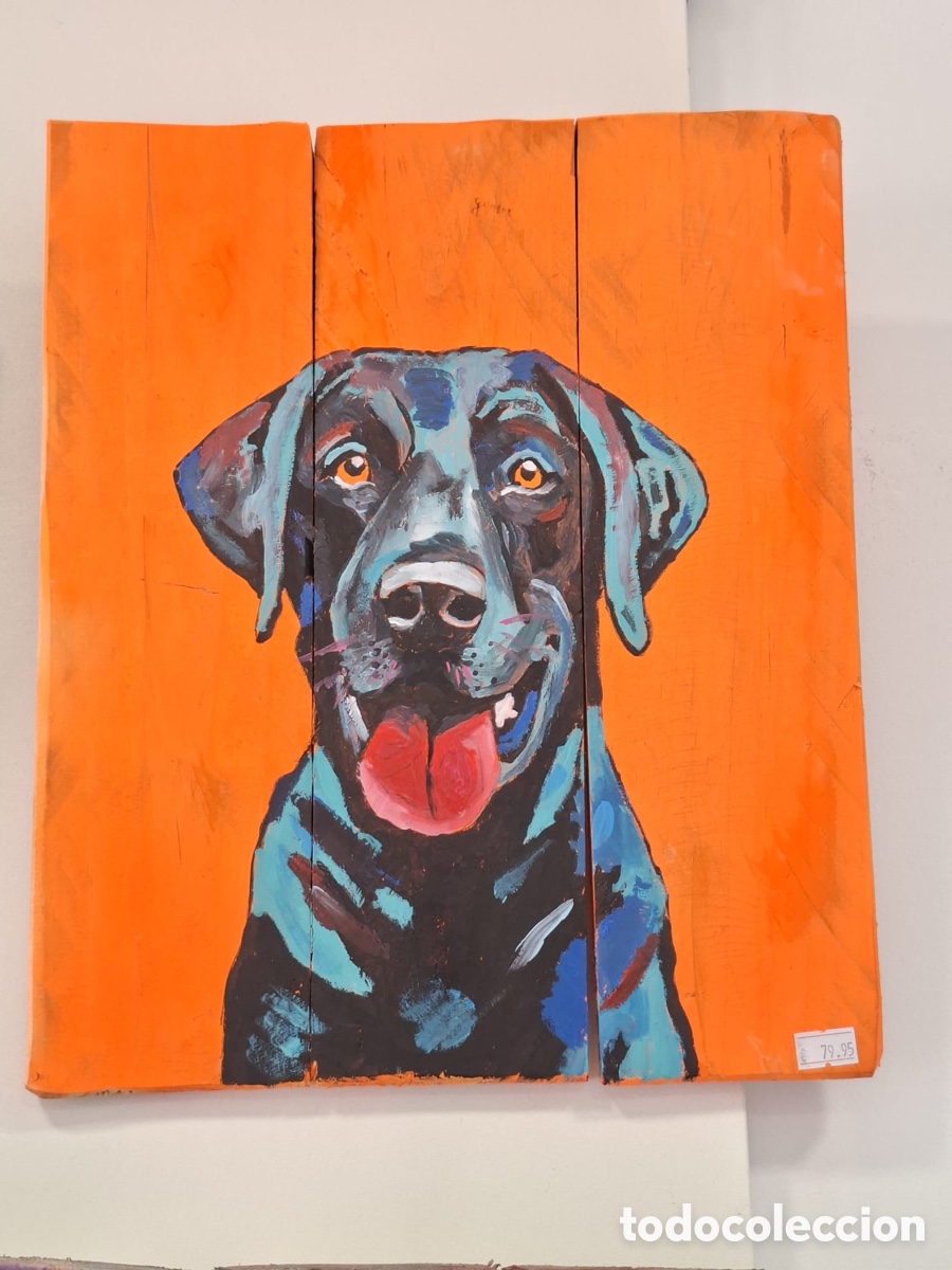 Otros objetos de arte: Cuadro artesanal original pintado a mano sobre madera - Retrato Labrado