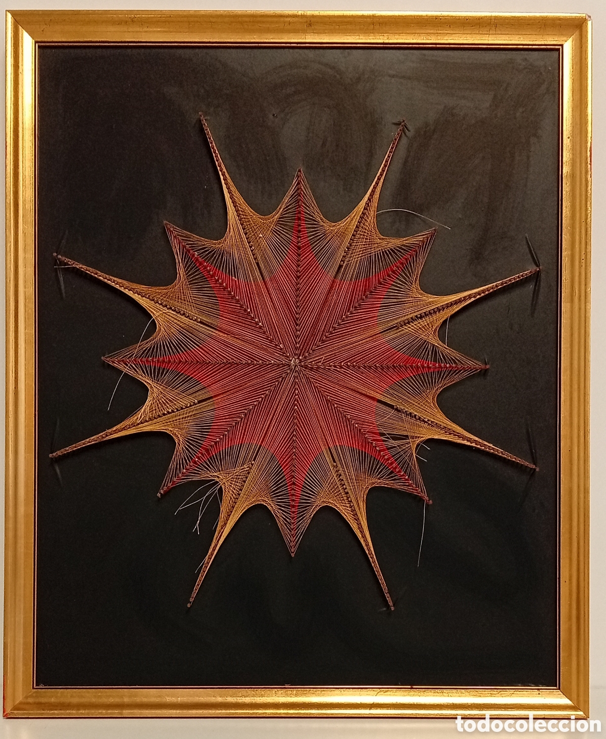 Otros objetos de arte: .CUADRO DE HILORAMA EN FORMA ESTRELLA GEOMETRICA - Foto 2