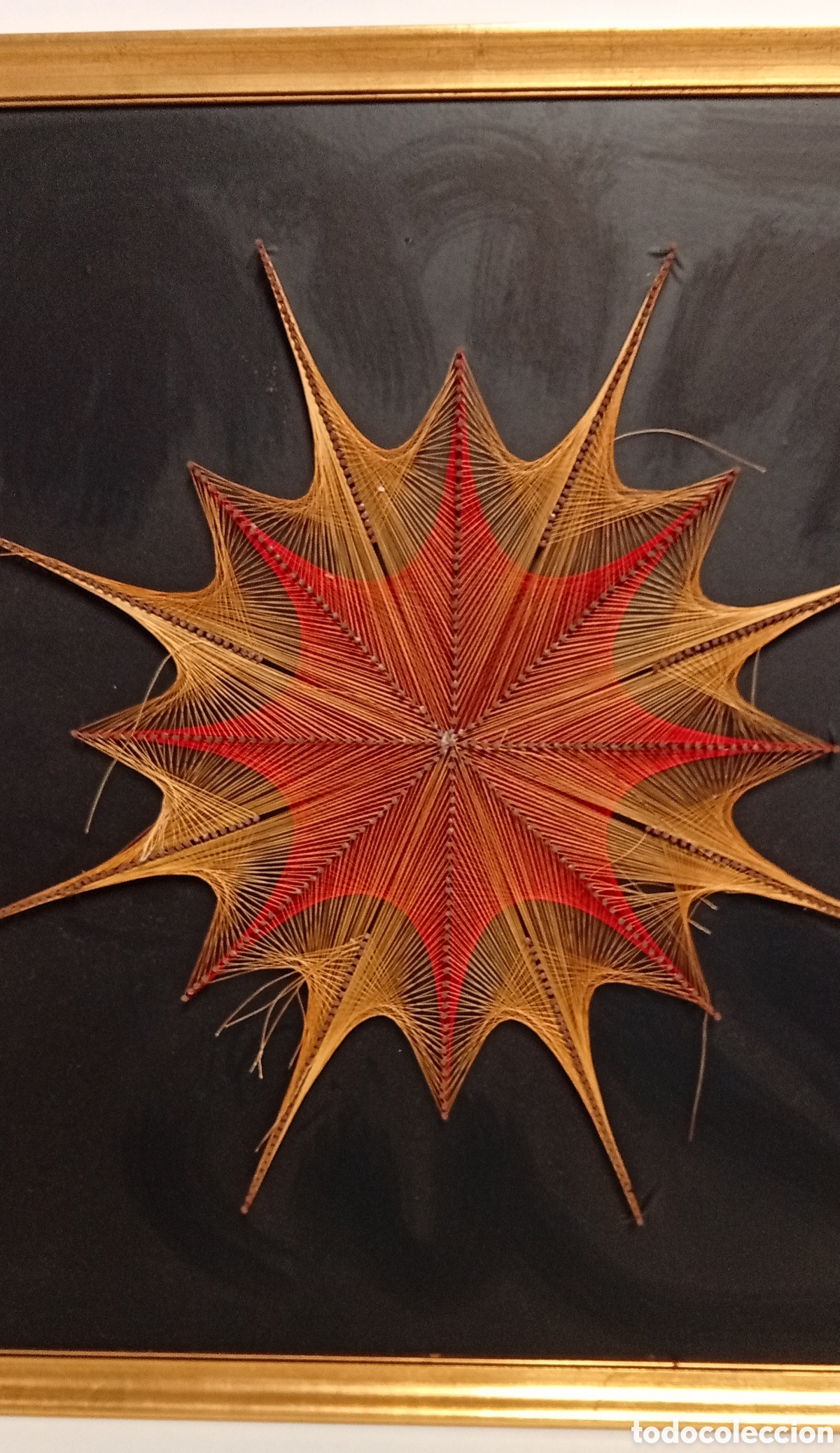 Otros objetos de arte: .CUADRO DE HILORAMA EN FORMA ESTRELLA GEOMETRICA - Foto 3