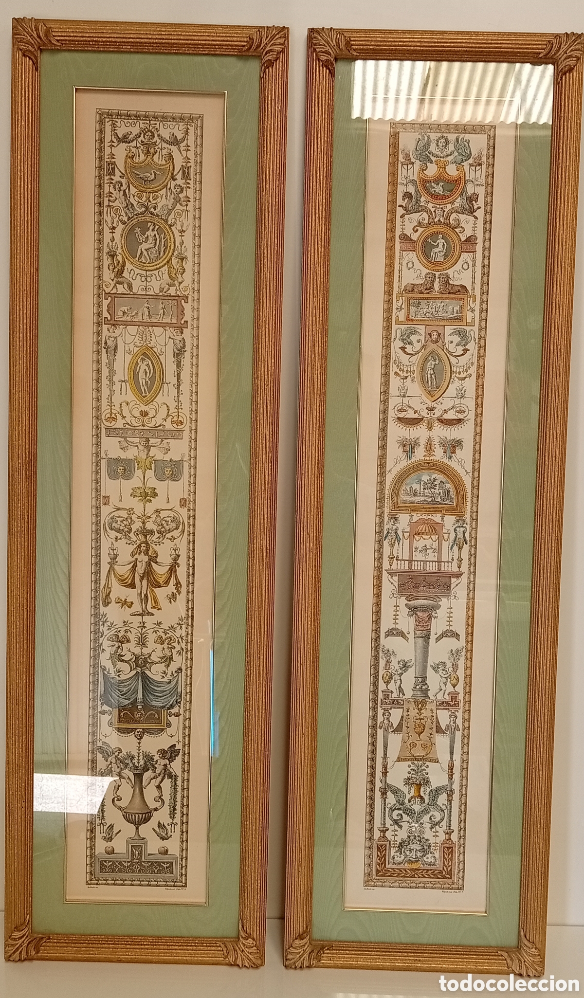 Otros objetos de arte: .CUADROS DE GRABADOS VERTICALES DE ESTILO CLASICO - Foto 1