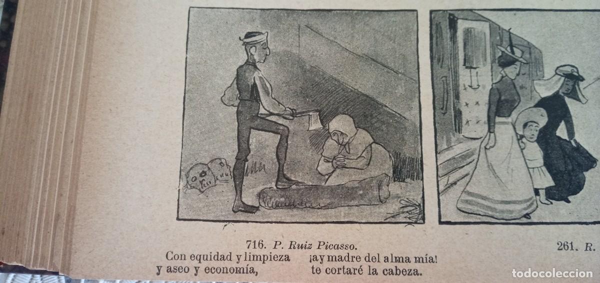 Otros objetos de arte: Tomo de revistas del a&ntilde;o 1899 con dibujo de un cuadro de Picasso de la exposici&oacute;n bellas artes
