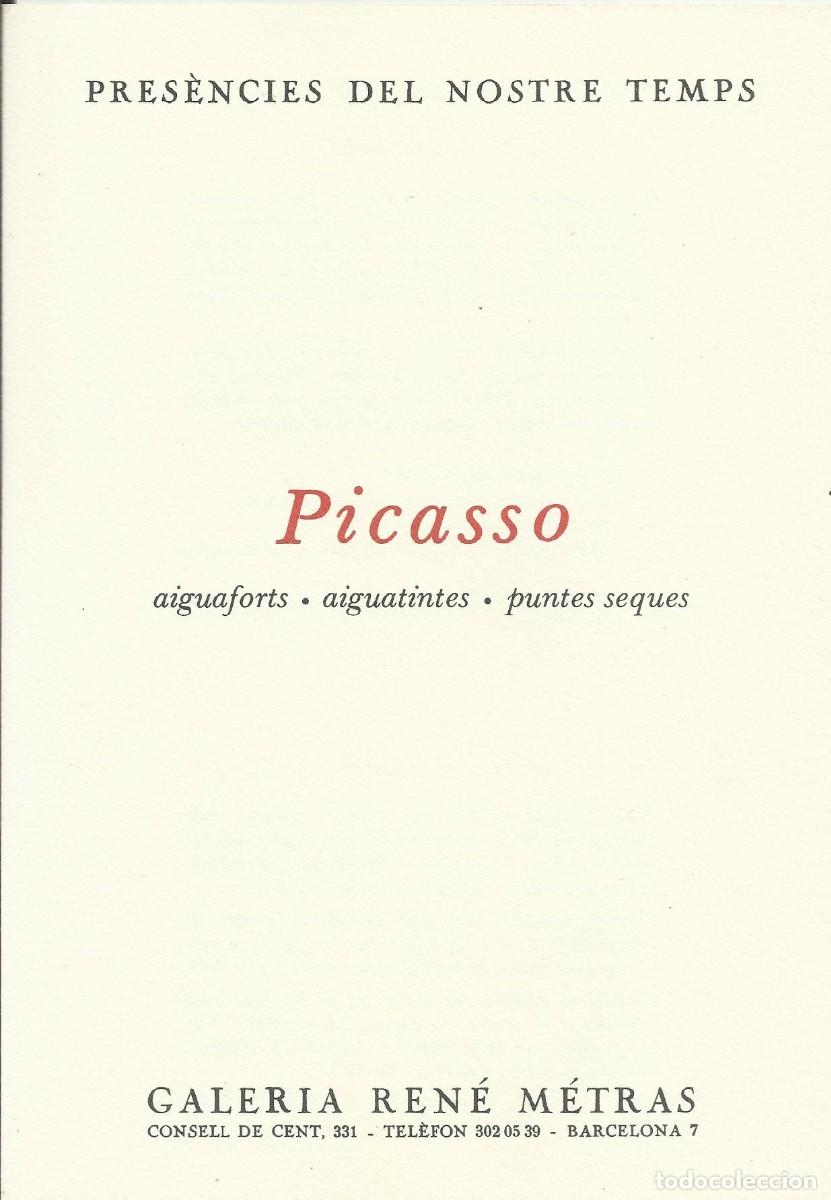 Otros objetos de arte: Tr&iacute;ptico Picasso aiguaforts, aiguatintes, puntes seques. Ren&eacute; Metr&aacute;s. 1980. Barcelona. 23x16 cm.
