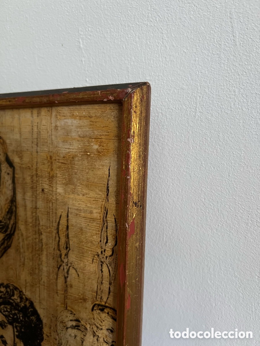 Otros objetos de arte: Cuadro madera escena Carlos V - Foto 3