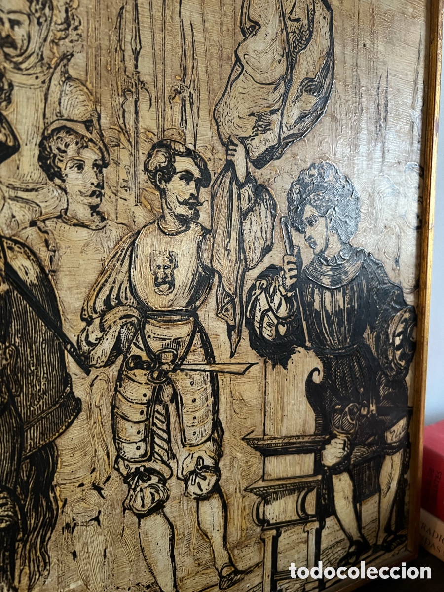 Otros objetos de arte: Cuadro madera escena Carlos V - Foto 4