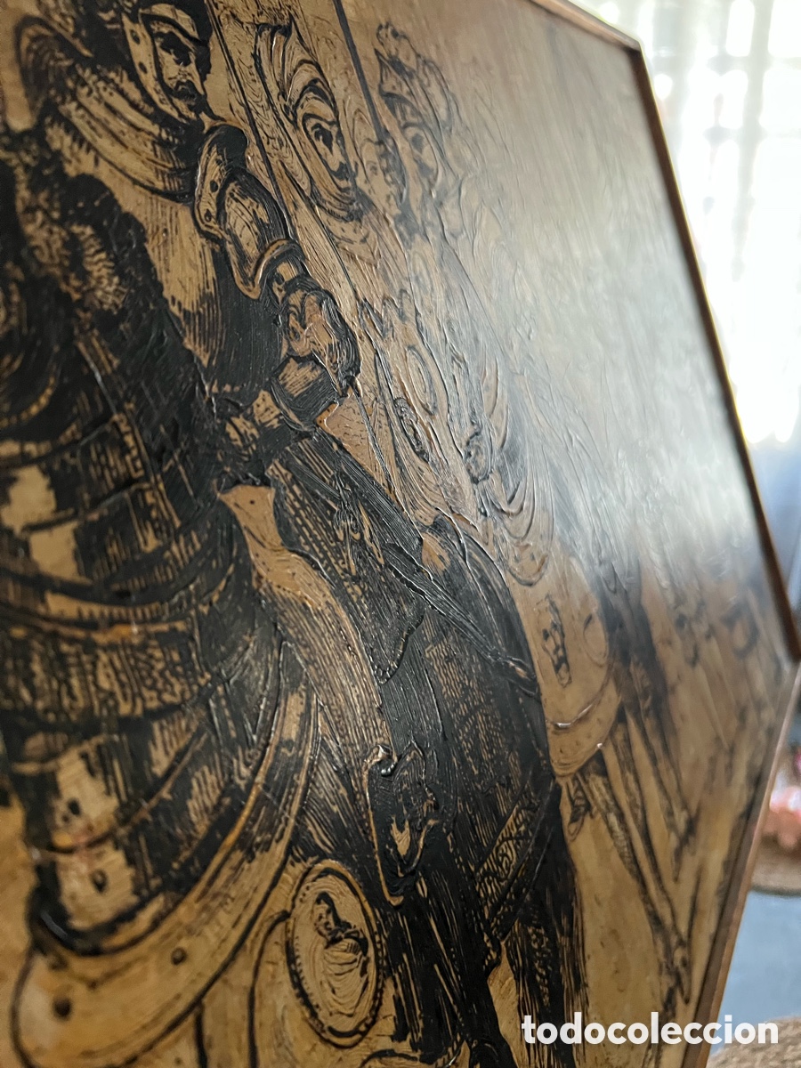 Otros objetos de arte: Cuadro madera escena Carlos V - Foto 5