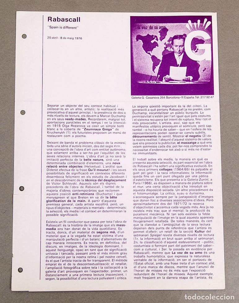 Otros objetos de arte: Rabascall - Galer&iacute;a G - 1976 - Spain is different