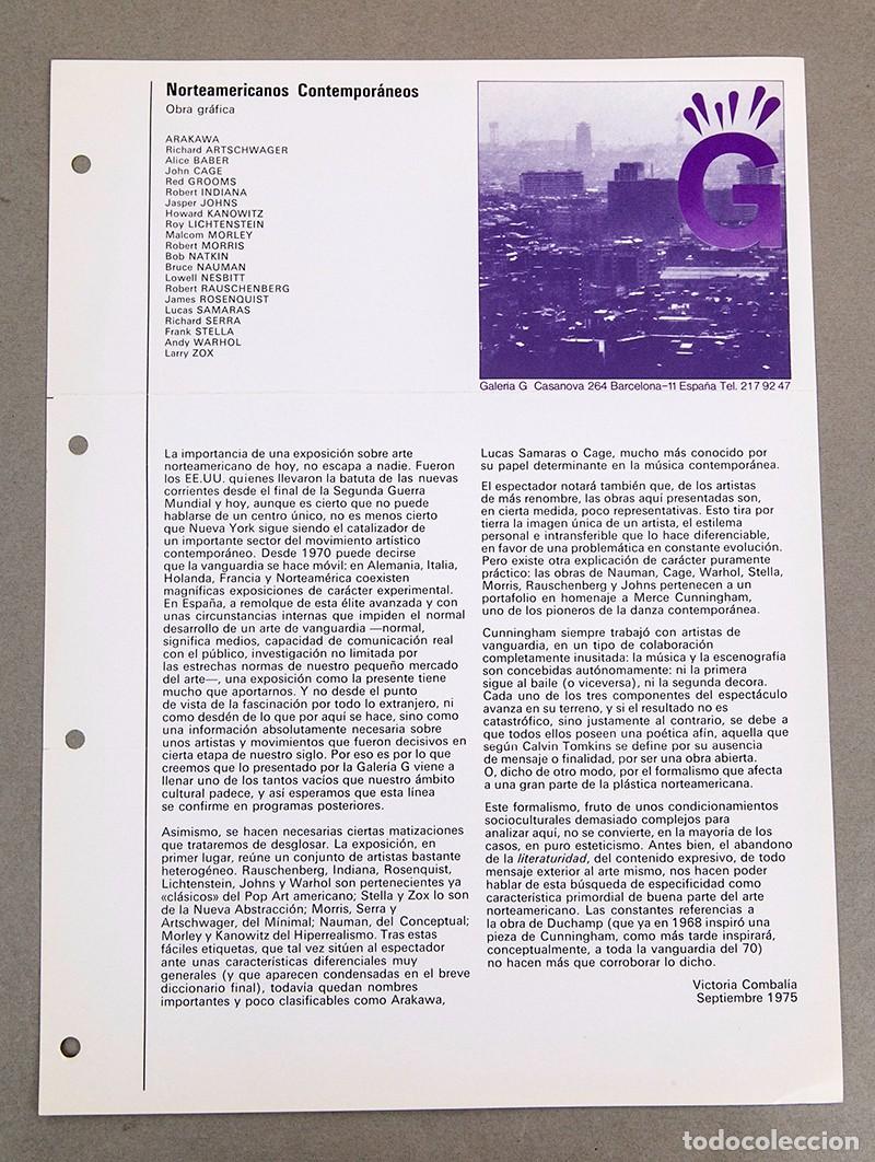 Otros objetos de arte: Norteamericanos Contempor&aacute;neos - Galer&iacute;a G - 1975