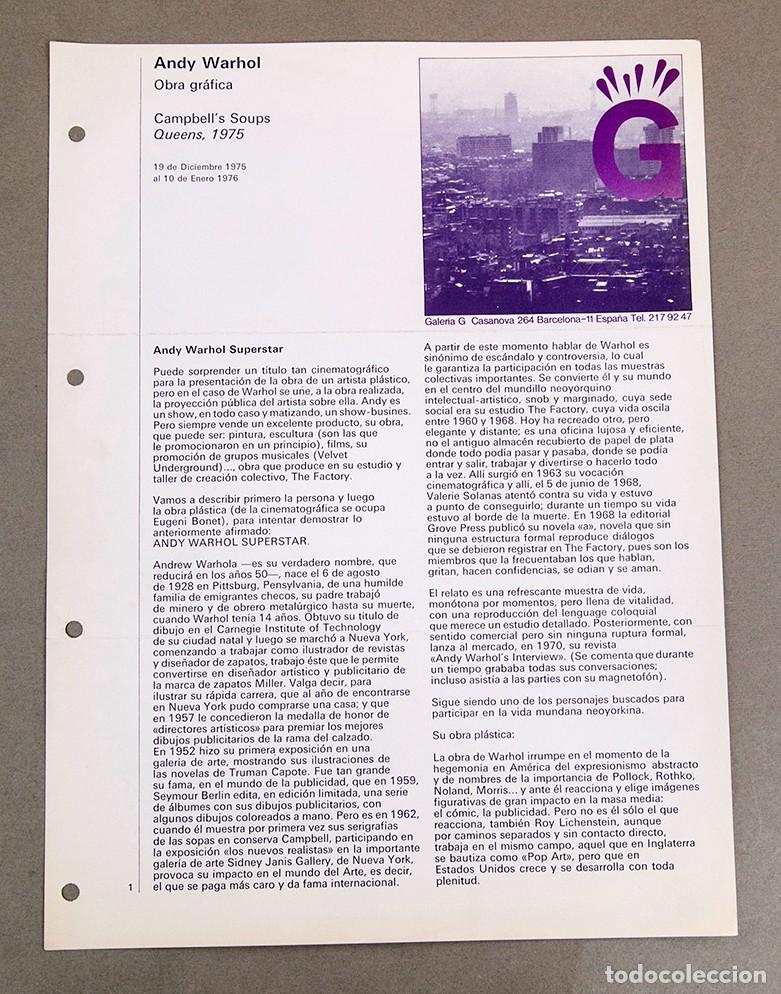 Otros objetos de arte: Andy warhol - Galer&iacute;a G - 1975