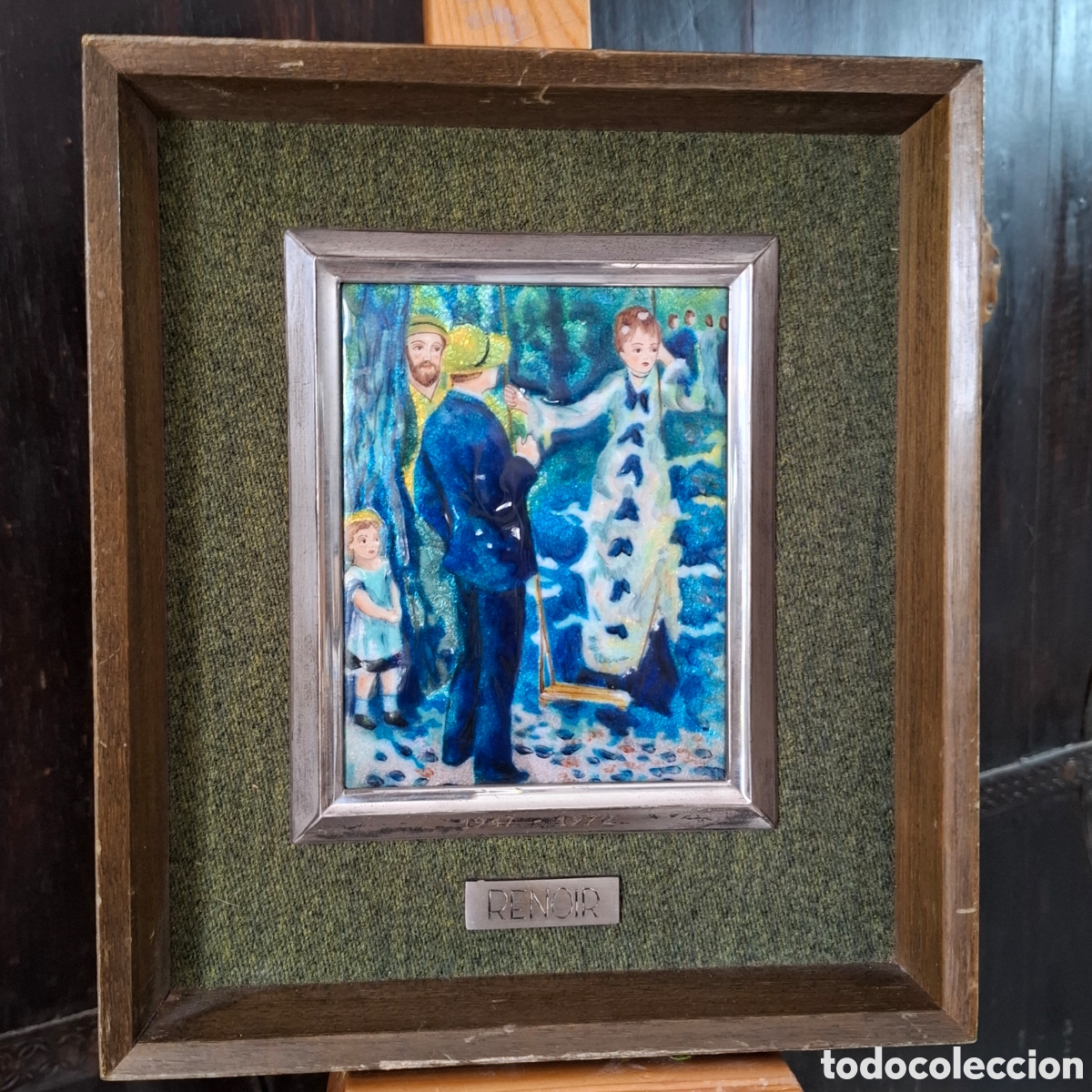 Otros objetos de arte: CUADRO REPRODUCCION EN ESMALTE &rdquo;EL COLUMPIO DE PIERRE RENOIR&rdquo; MEDIDA TOTAL 23X20