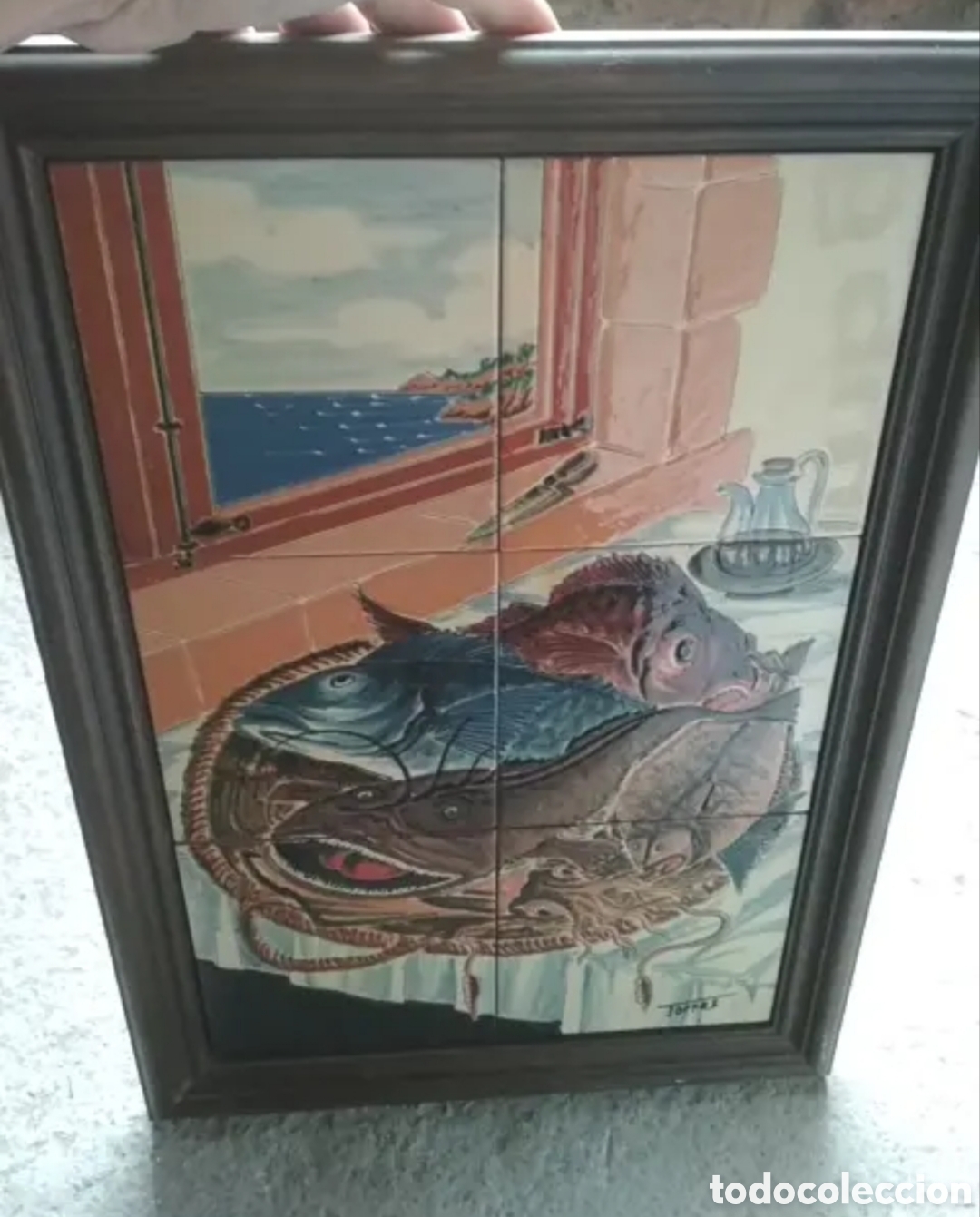 Otros objetos de arte: Cuadro con azulejos motivos pescados - Foto 2