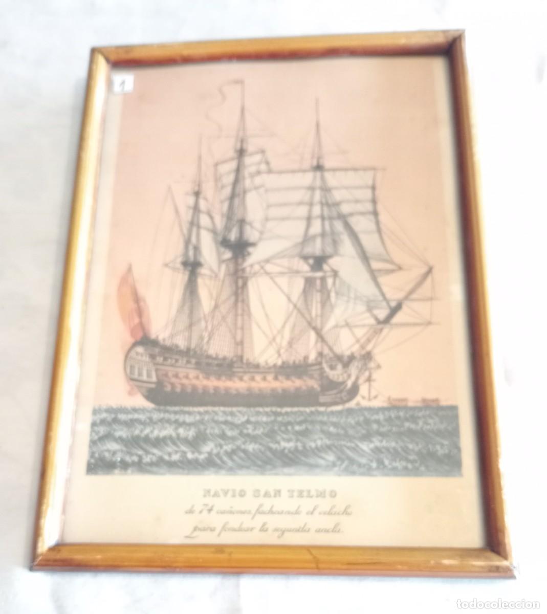 Otros objetos de arte: 6 CUADROS DE LAMINAS DE BARCOS - Foto 5