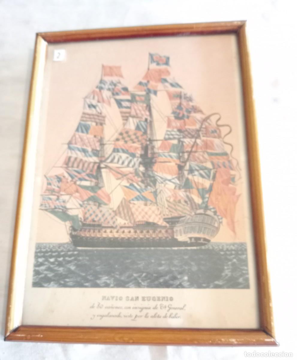 Otros objetos de arte: 6 CUADROS DE LAMINAS DE BARCOS - Foto 6