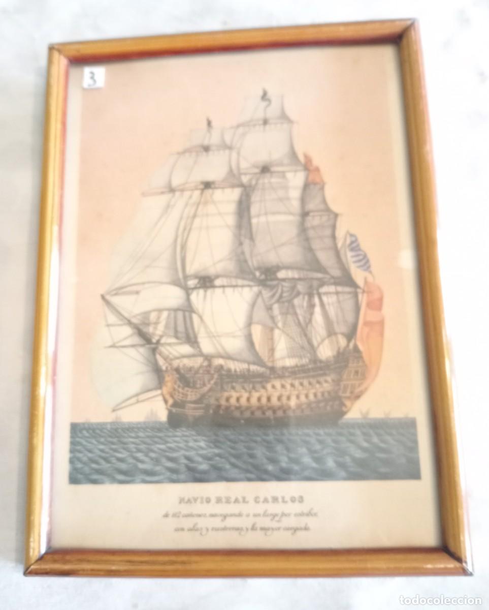 Otros objetos de arte: 6 CUADROS DE LAMINAS DE BARCOS - Foto 7
