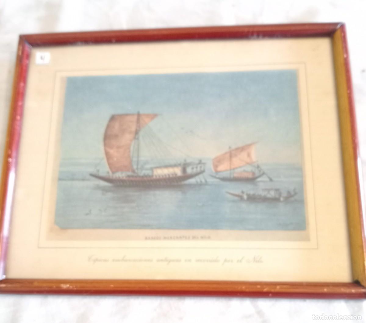 Otros objetos de arte: 6 CUADROS DE LAMINAS DE BARCOS - Foto 9